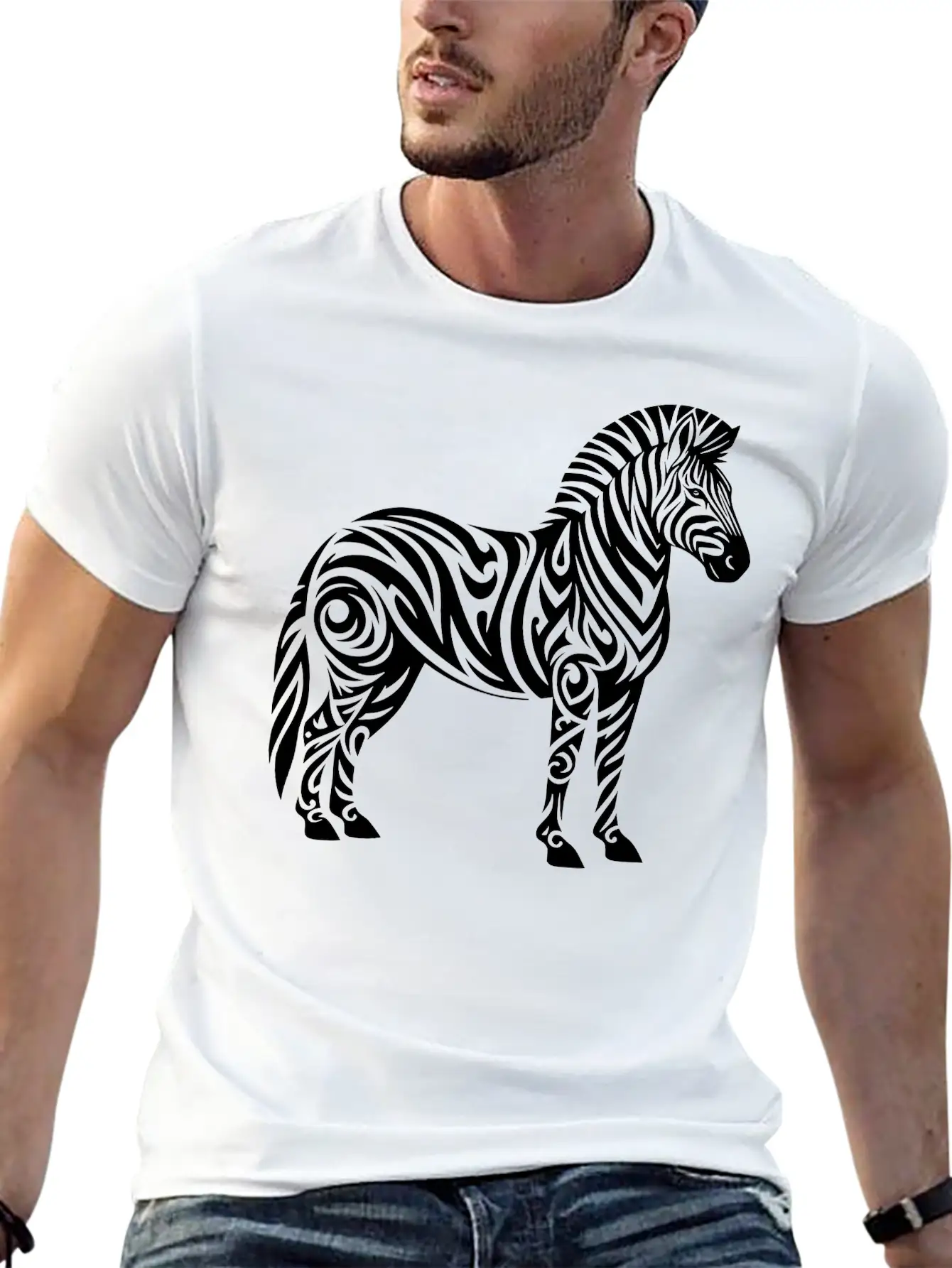 Tribal Zebra Breathable Soft Cotton T-Shirt – Timeless Casual Look