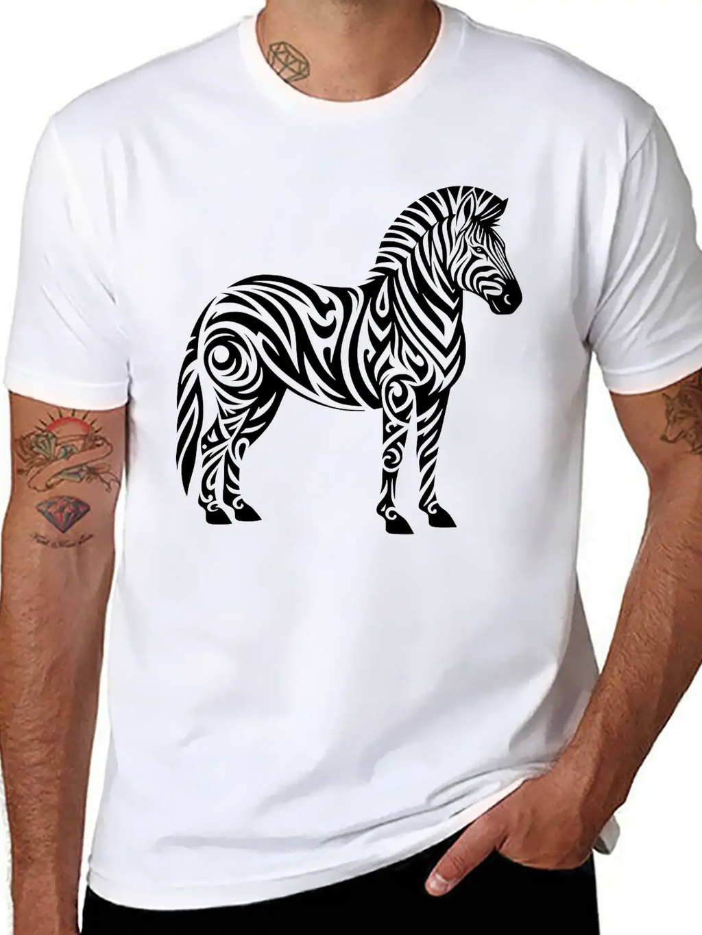 Tribal Zebra Breathable Soft Cotton T-Shirt – Timeless Casual Look