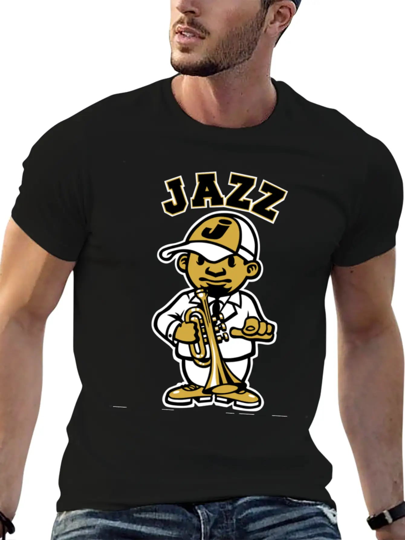 Tribute To Jazz Basic Graphic T-Shirt – Daily Comfort In Soft Cotton