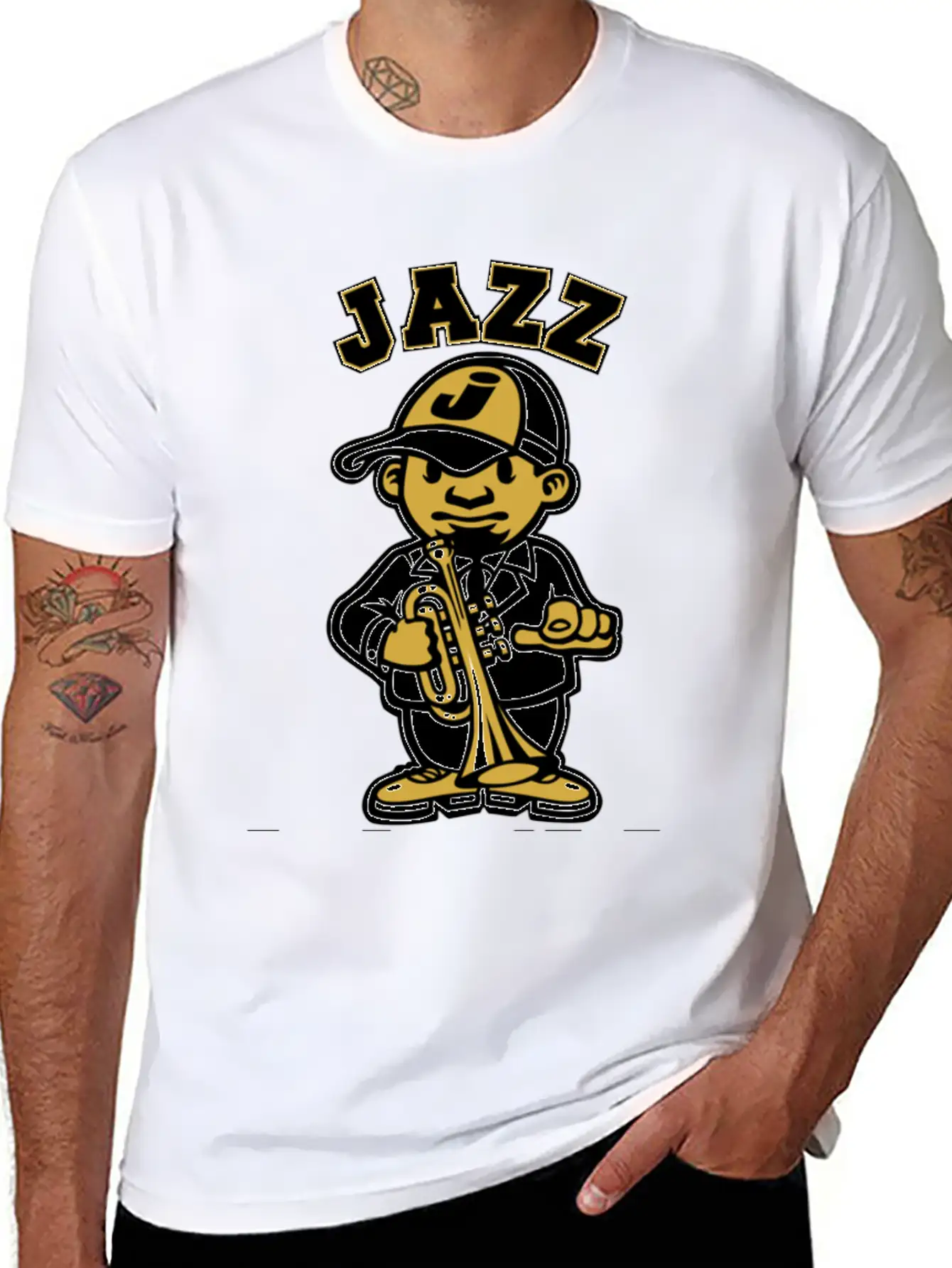 Tribute To Jazz Basic Graphic T-Shirt – Daily Comfort In Soft Cotton
