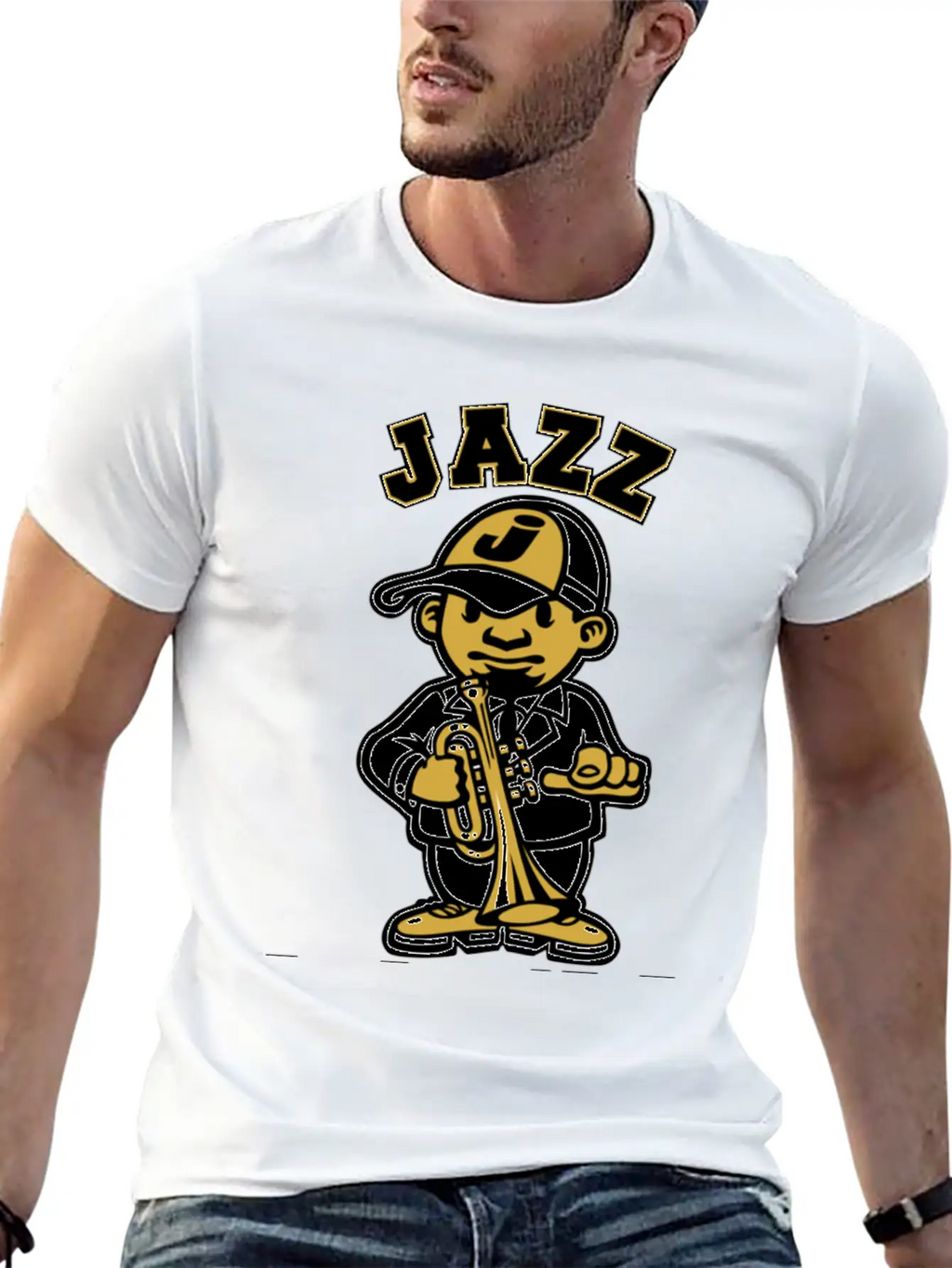 Tribute To Jazz Basic Graphic T-Shirt – Daily Comfort In Soft Cotton