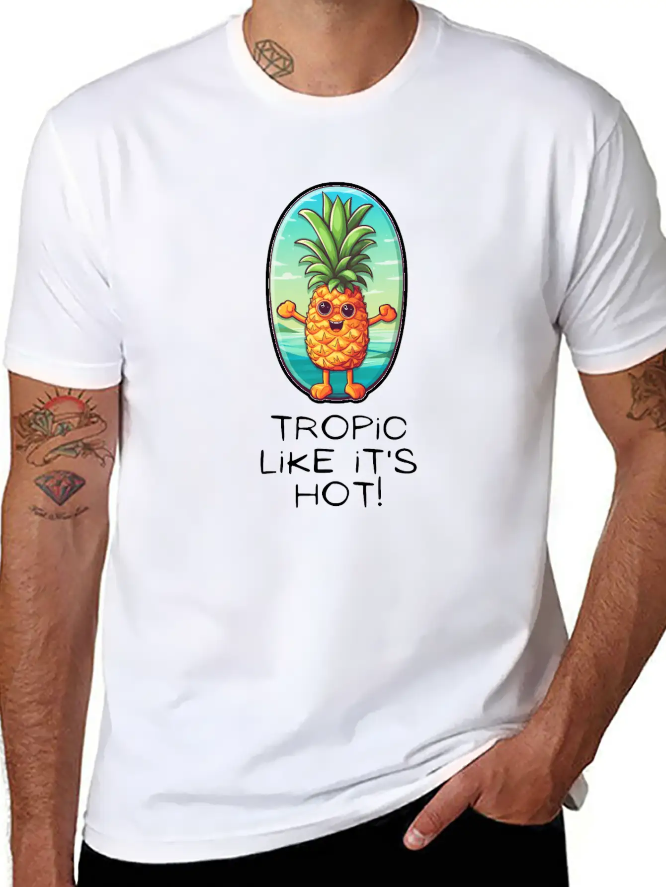 TropicPineapple Beachwear - Fun In The Sun Timeless Short Sleeve Tee – Comfy And Minimalist Design