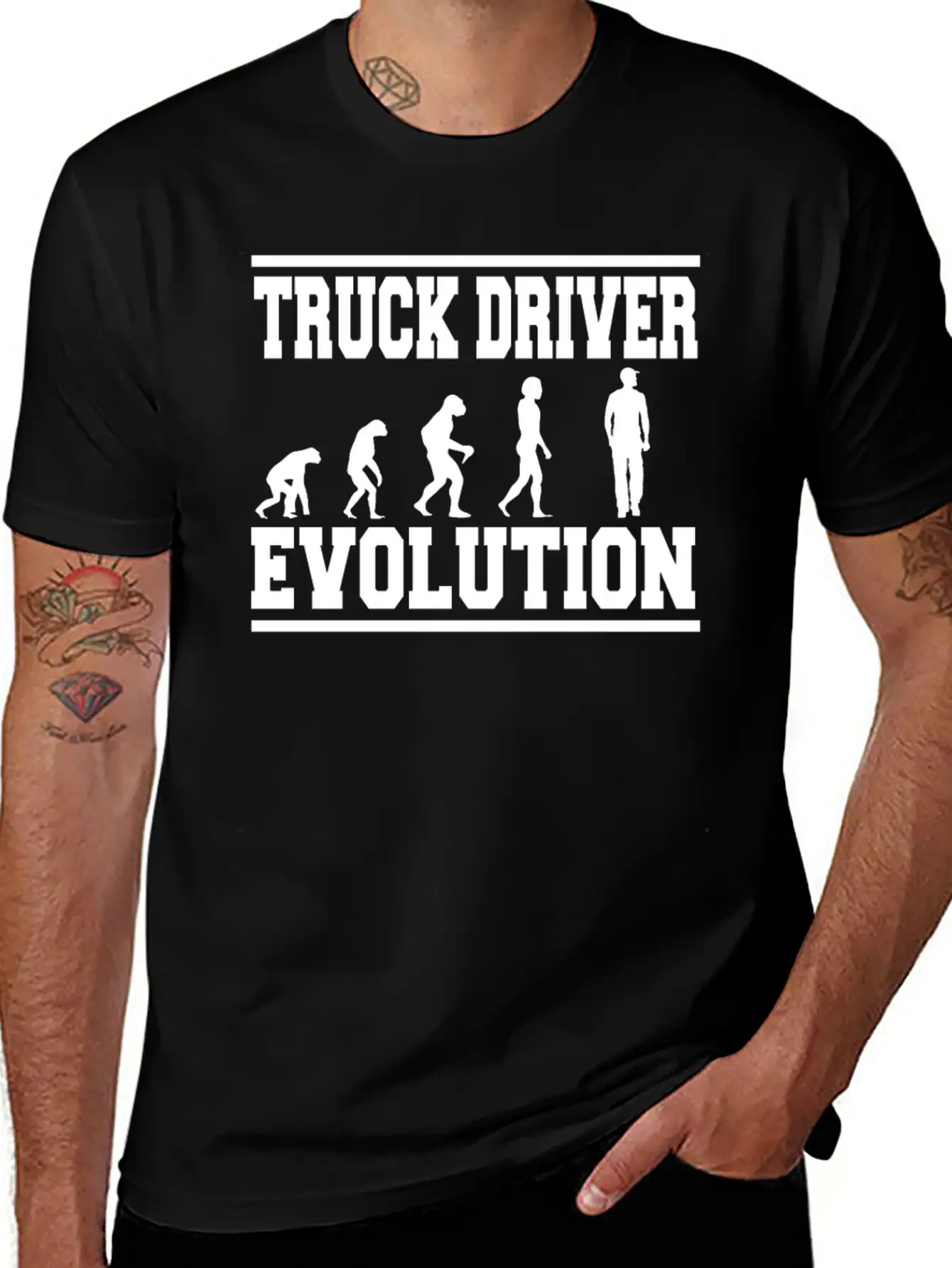 TRUCK DRIVER EVOLUTION T-Shirt Classic Cotton Tee – Unisex Comfort For Any Season