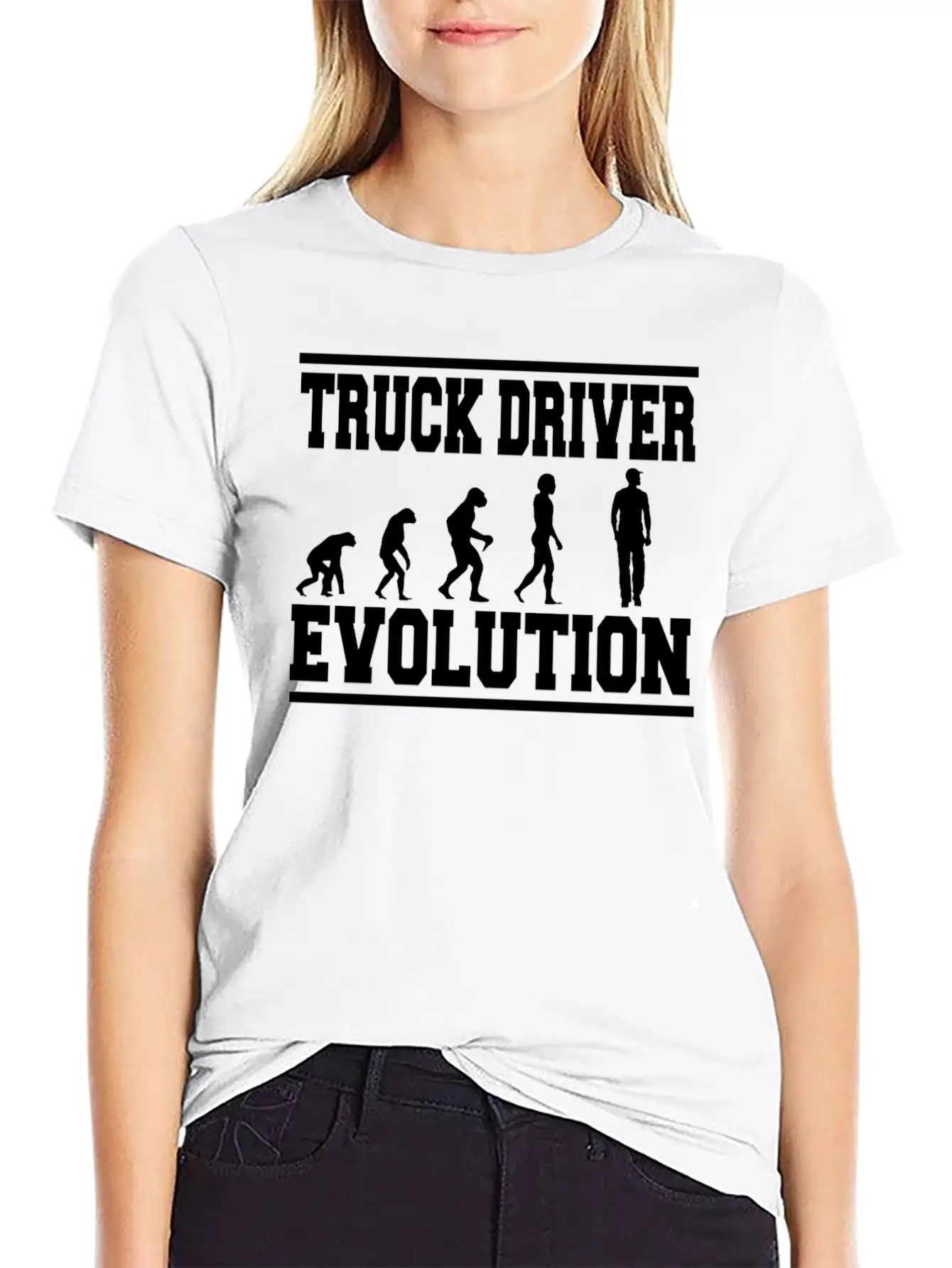 TRUCK DRIVER EVOLUTION T-Shirt Classic Cotton Tee – Unisex Comfort For Any Season