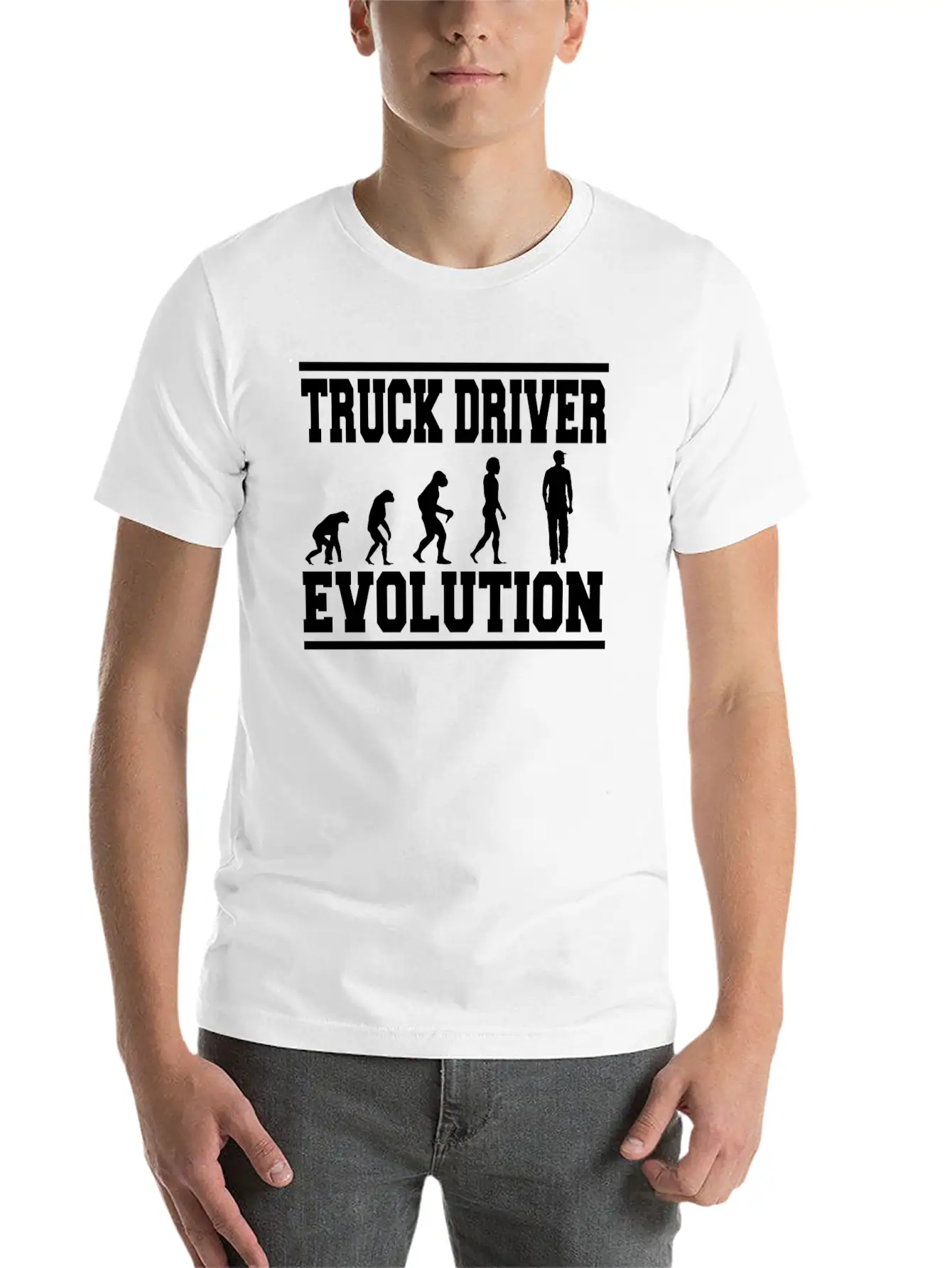 TRUCK DRIVER EVOLUTION T-Shirt Classic Cotton Tee – Unisex Comfort For Any Season