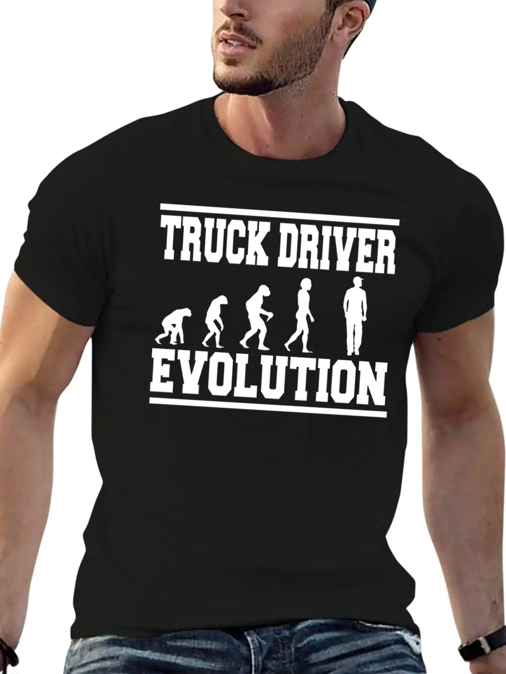 TRUCK DRIVER EVOLUTION T-Shirt Classic Cotton Tee – Unisex Comfort For Any Season