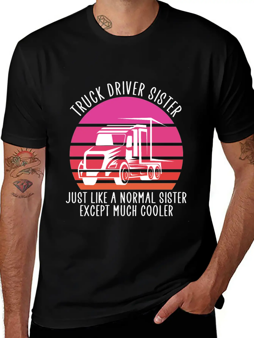 Truck Driver Sister Breathable Soft Cotton T-Shirt – Timeless Casual Look