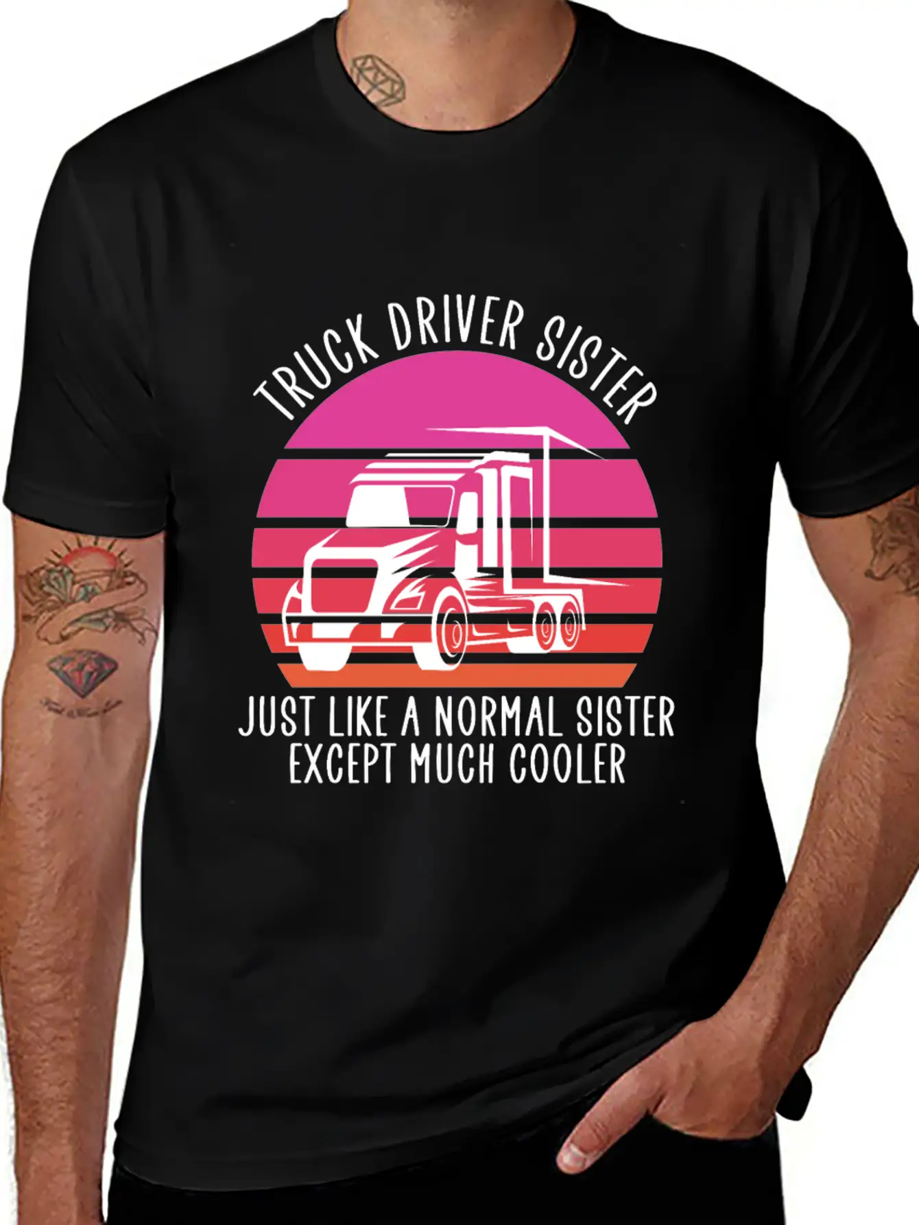 Truck Driver Sister Breathable Soft Cotton T-Shirt – Timeless Casual Look