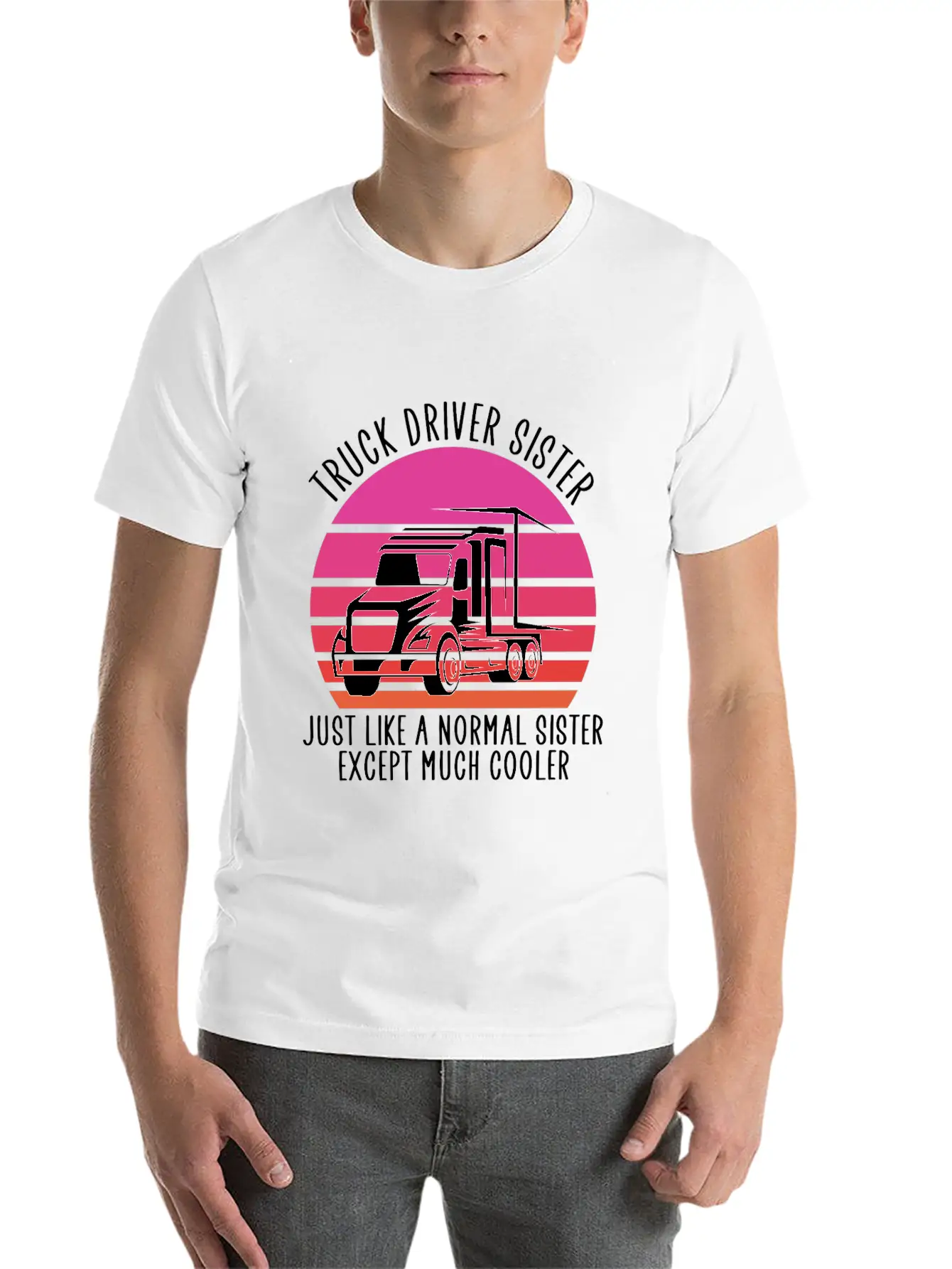 Truck Driver Sister Breathable Soft Cotton T-Shirt – Timeless Casual Look