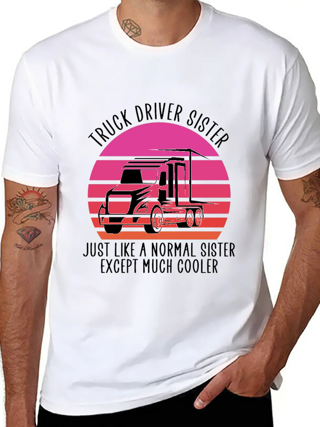 Truck Driver Sister Breathable Soft Cotton T-Shirt – Timeless Casual Look