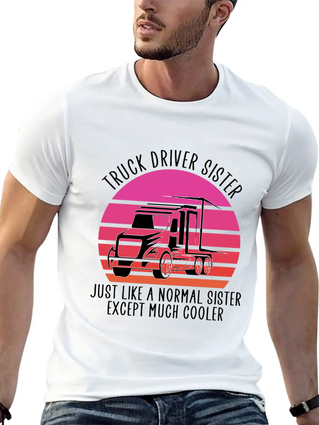 Truck Driver Sister Breathable Soft Cotton T-Shirt – Timeless Casual Look