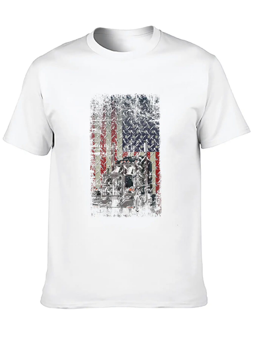 Truck Driver USA American Flag July 4th Patriotic Stylish Everyday T-Shirt – Unisex Basic Cotton Tee