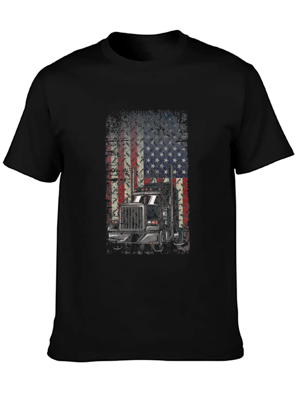 Truck Driver USA American Flag July 4th Patriotic Stylish Everyday T-Shirt – Unisex Basic Cotton Tee