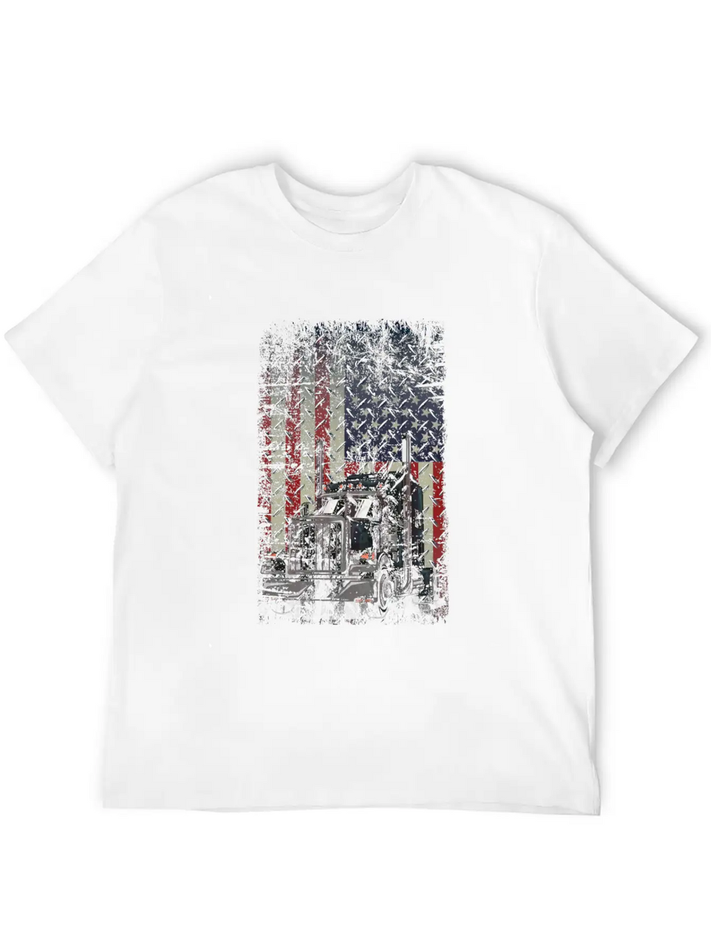Truck Driver USA American Flag July 4th Patriotic Stylish Everyday T-Shirt – Unisex Basic Cotton Tee