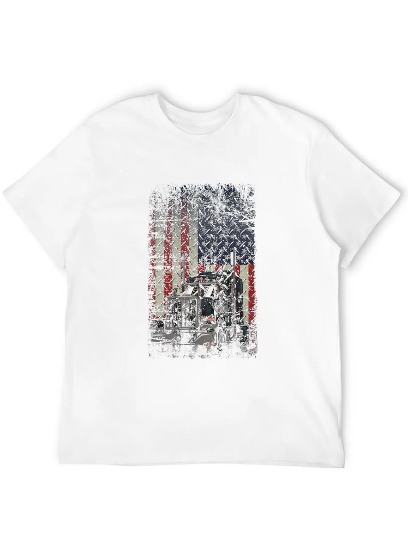 Truck Driver USA American Flag July 4th Patriotic Stylish Everyday T-Shirt – Unisex Basic Cotton Tee