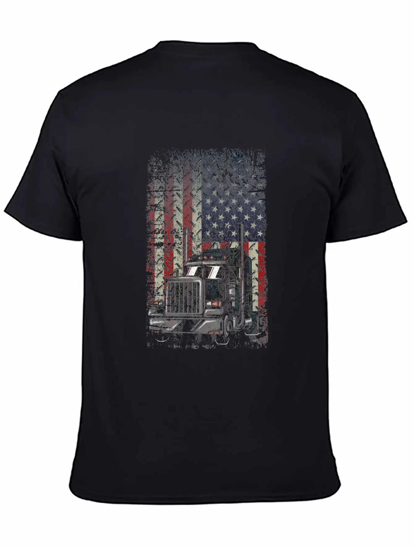 Truck Driver USA American Flag July 4th Patriotic Stylish Everyday T-Shirt – Unisex Basic Cotton Tee
