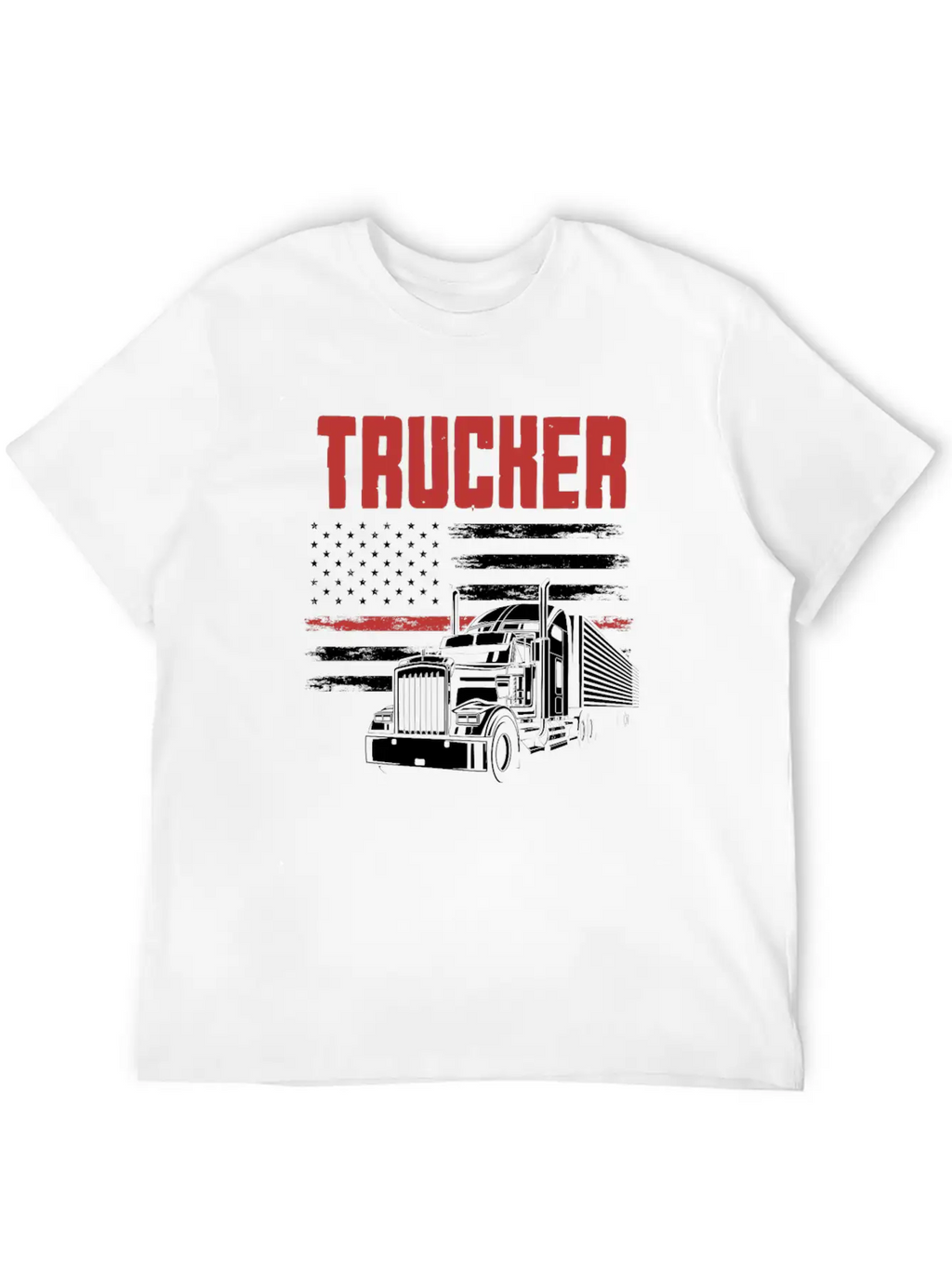 Truck Driver USA Flag Patriot Breathable Graphic T-Shirt – Perfect For Casual Days