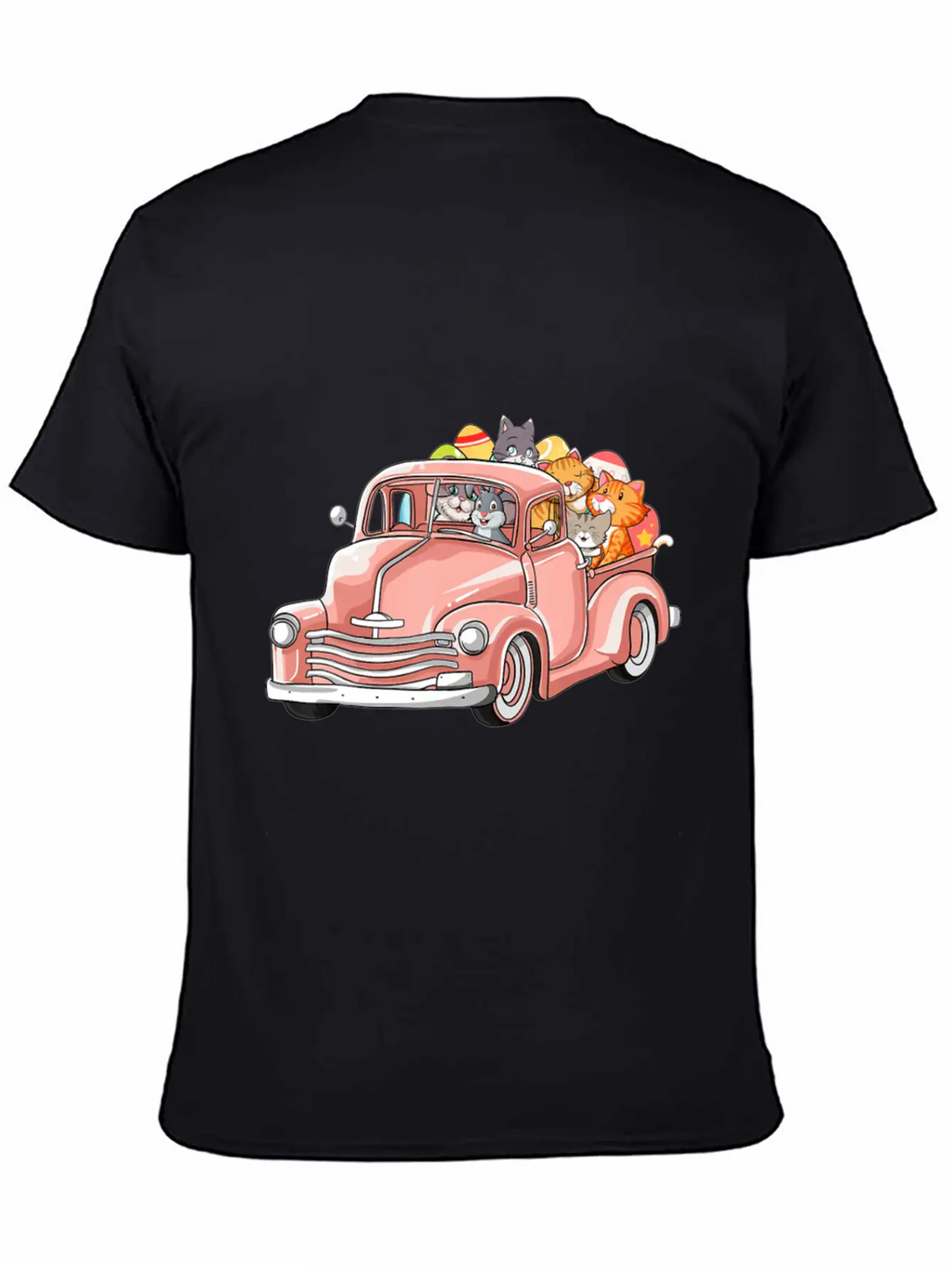 Truck With Cats Bunny Cute Easter Day Gift Men Essential Cotton Tee For Daily Outfits – Unisex Style