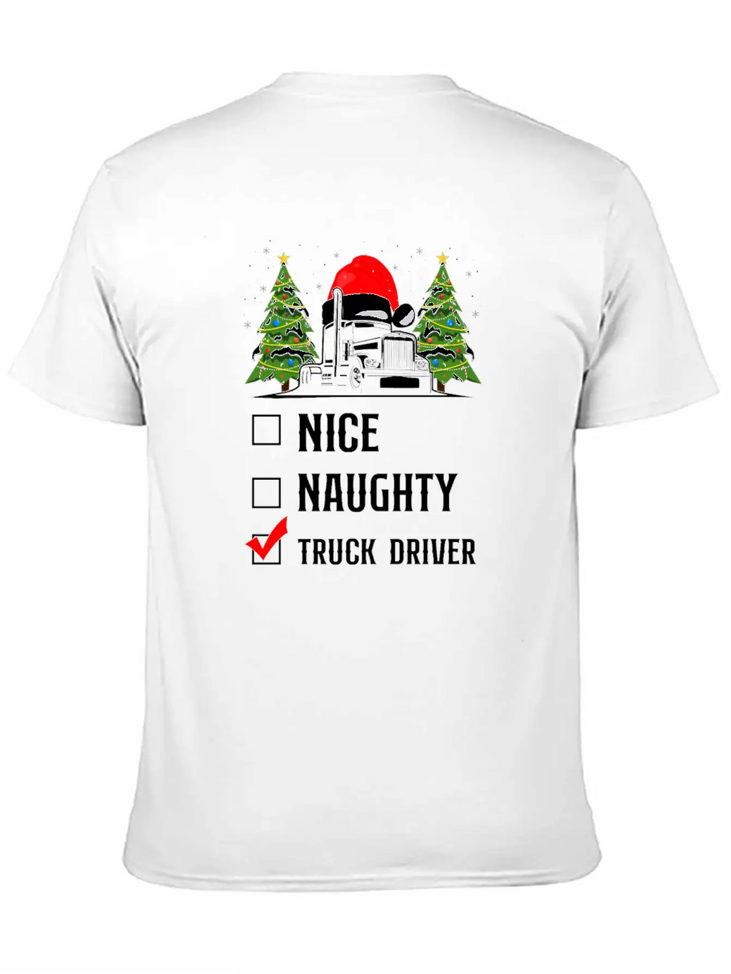 Trucker Truck Driver Christmas Stylish Everyday T-Shirt – Unisex Basic Cotton Tee