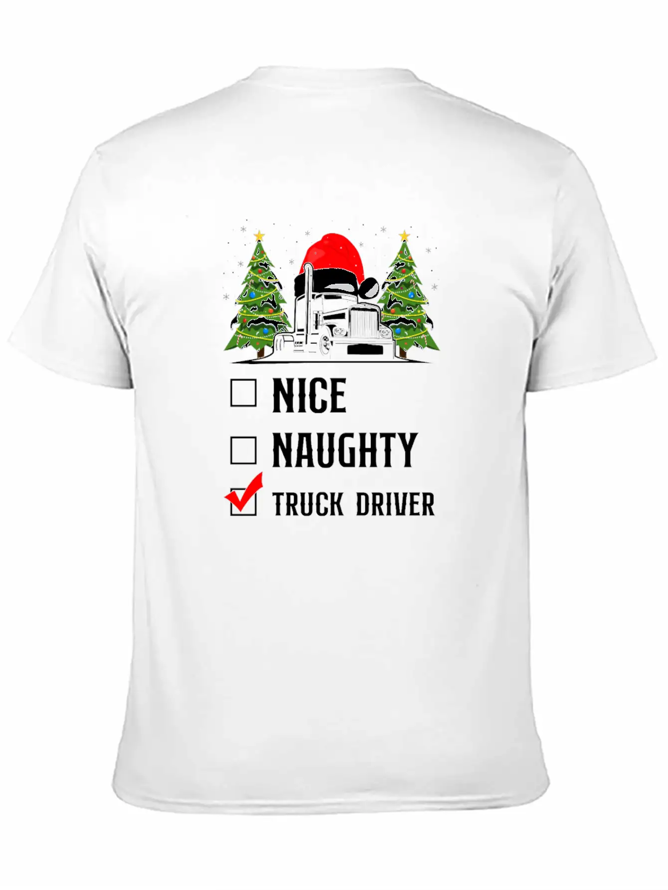 Trucker Truck Driver Christmas Stylish Everyday T-Shirt – Unisex Basic Cotton Tee