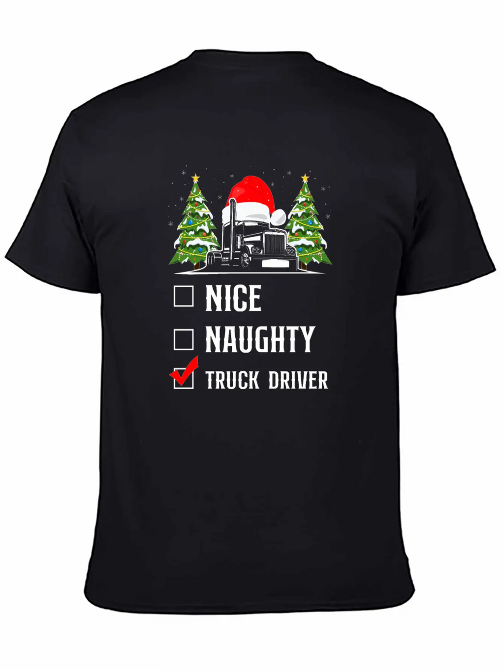 Trucker Truck Driver Christmas Stylish Everyday T-Shirt – Unisex Basic Cotton Tee