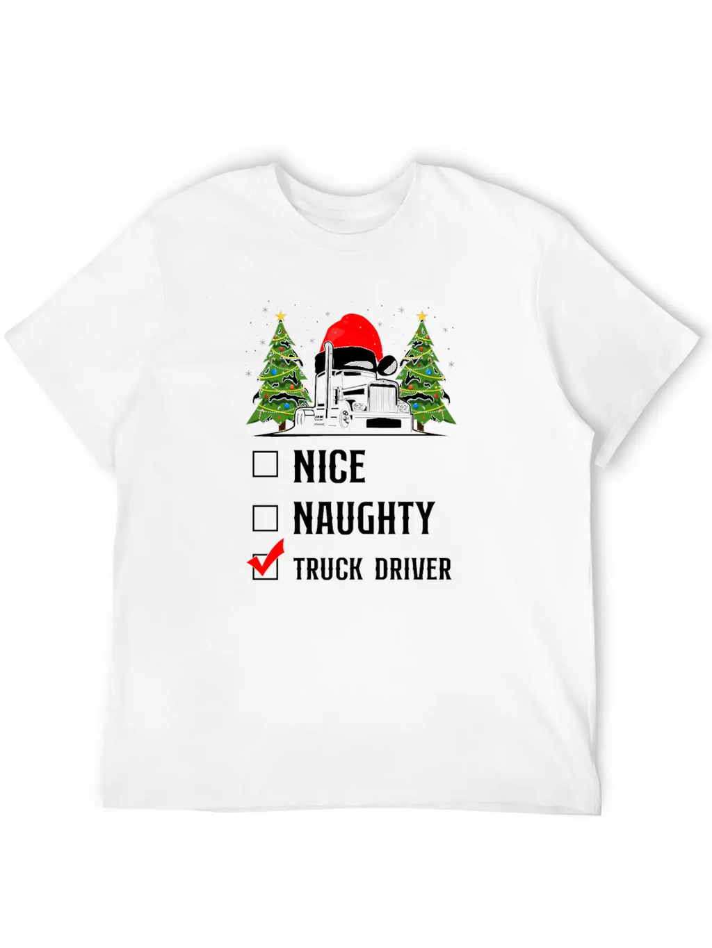 Trucker Truck Driver Christmas Stylish Everyday T-Shirt – Unisex Basic Cotton Tee