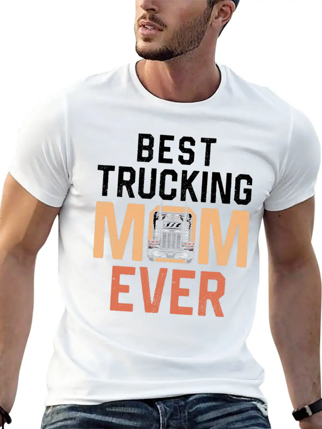 Trucker Truck Driver Mom Mother Breathable Soft Cotton T-Shirt – Timeless Casual Look
