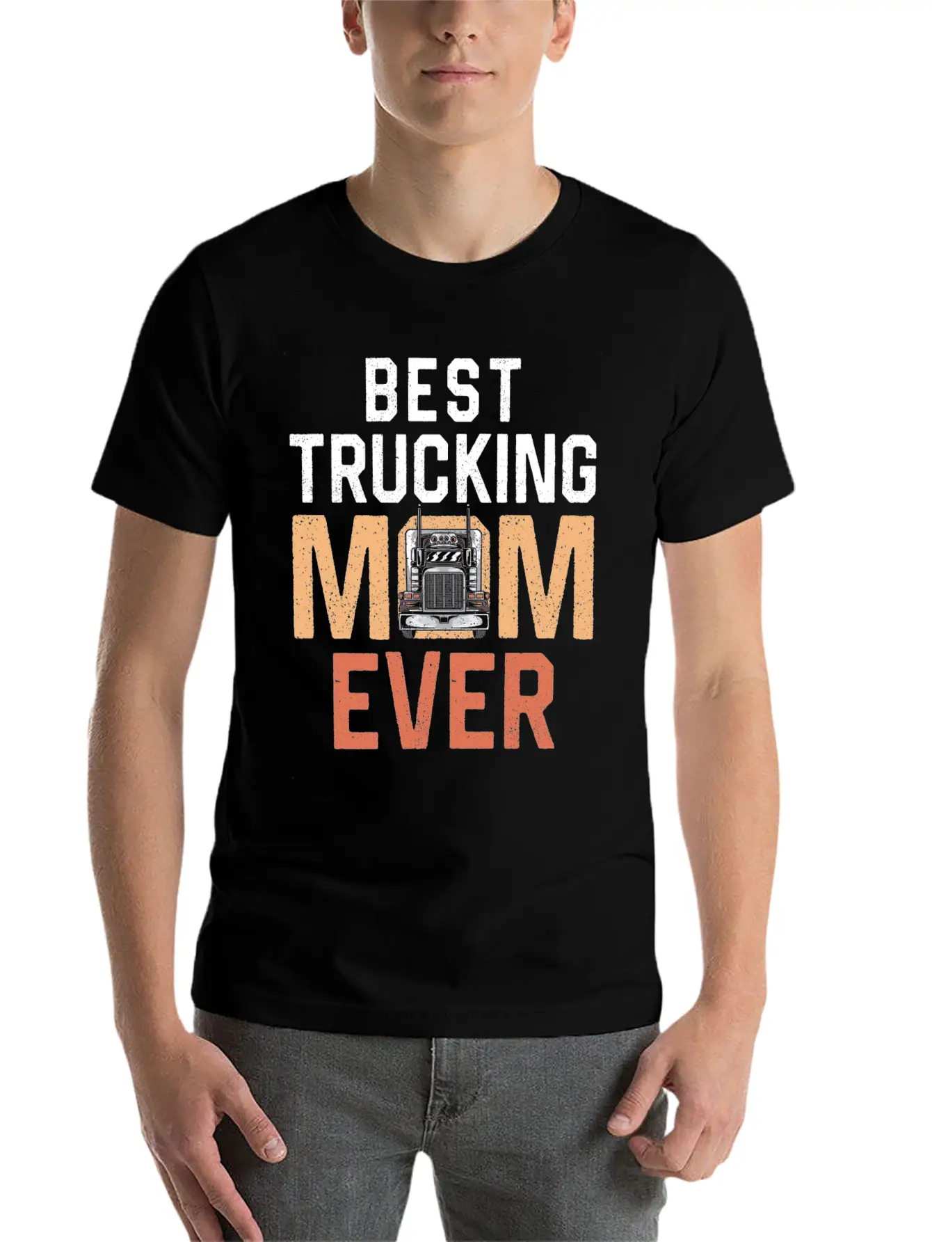 Trucker Truck Driver Mom Mother Breathable Soft Cotton T-Shirt – Timeless Casual Look