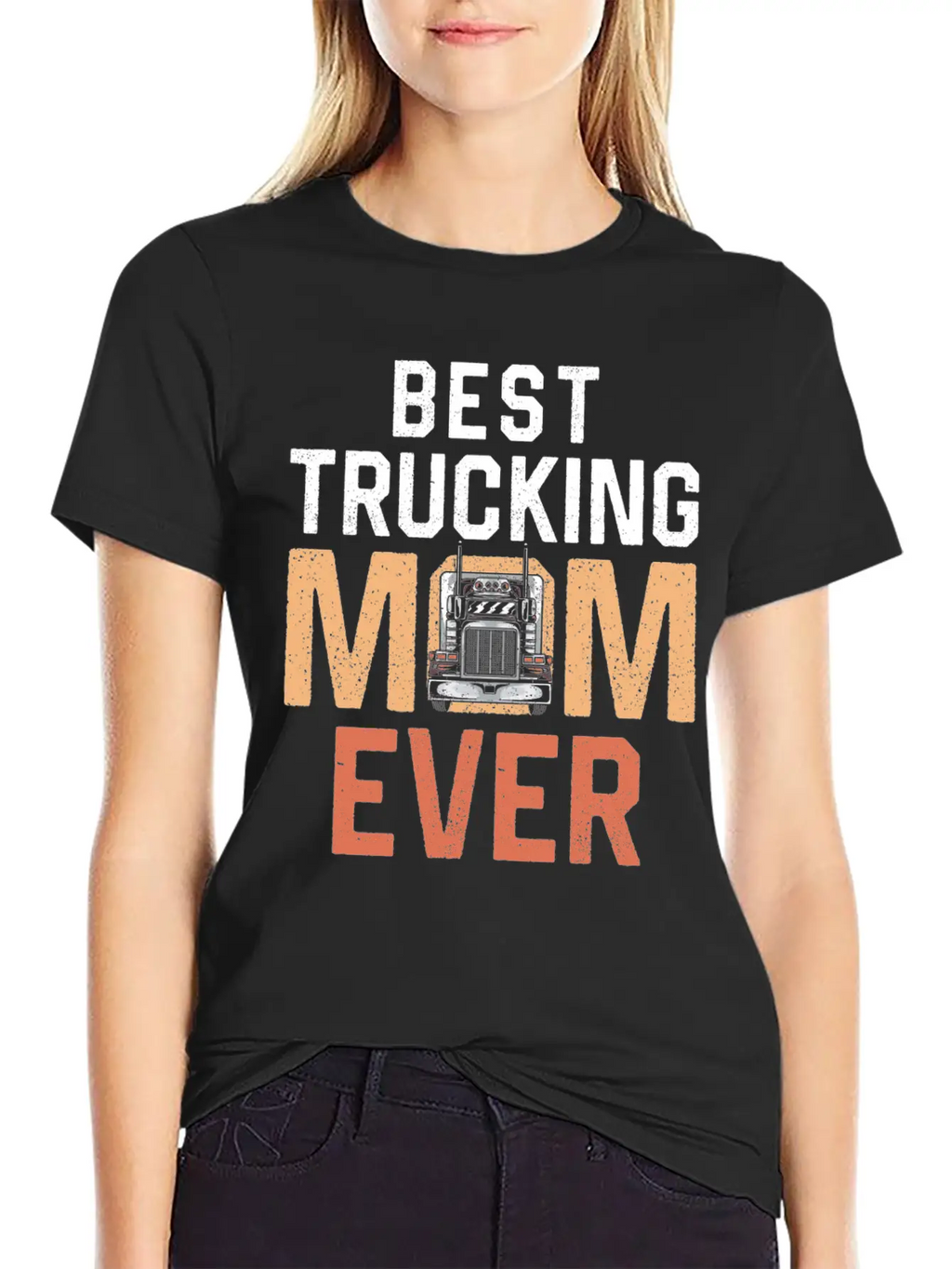 Trucker Truck Driver Mom Mother Breathable Soft Cotton T-Shirt – Timeless Casual Look