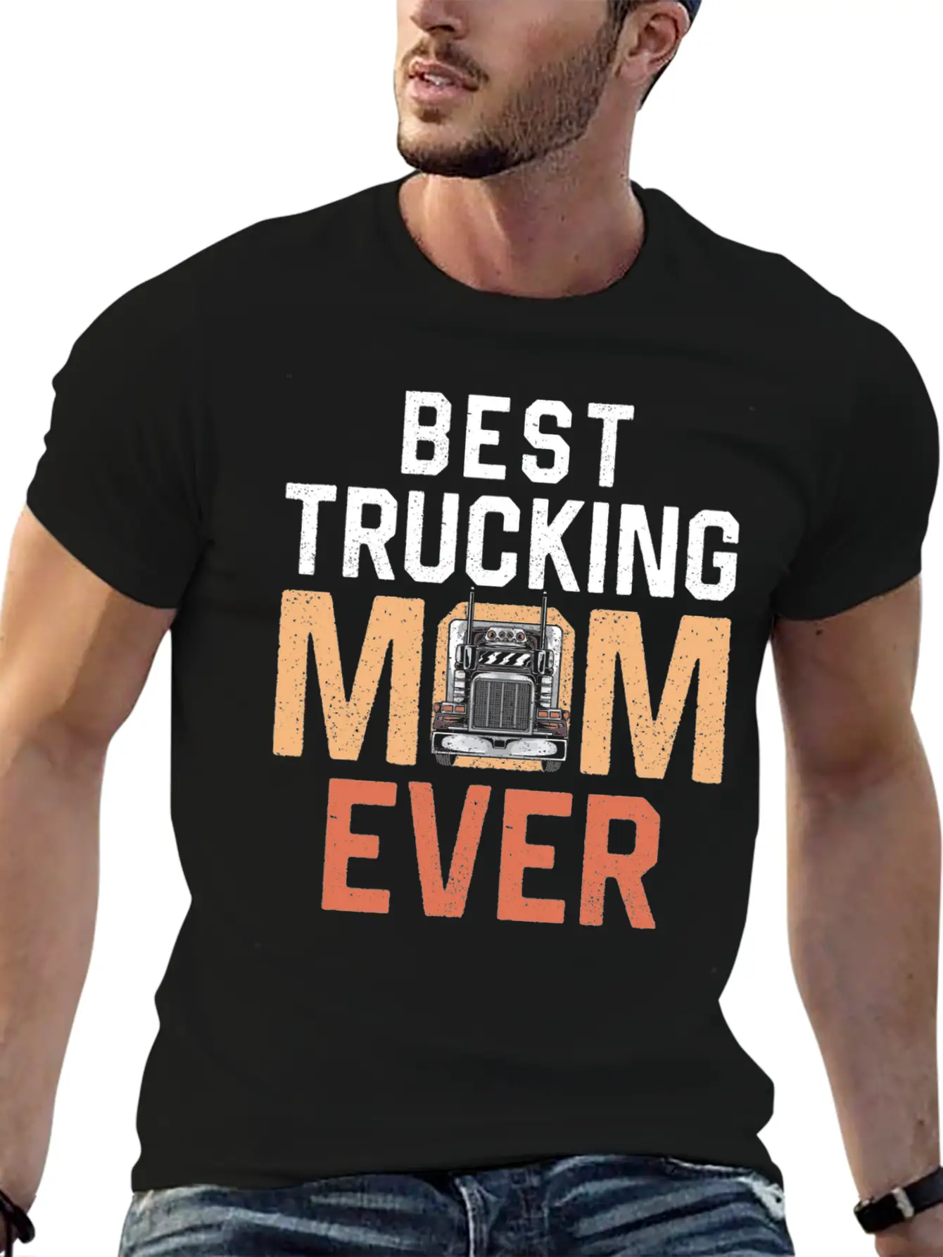 Trucker Truck Driver Mom Mother Breathable Soft Cotton T-Shirt – Timeless Casual Look