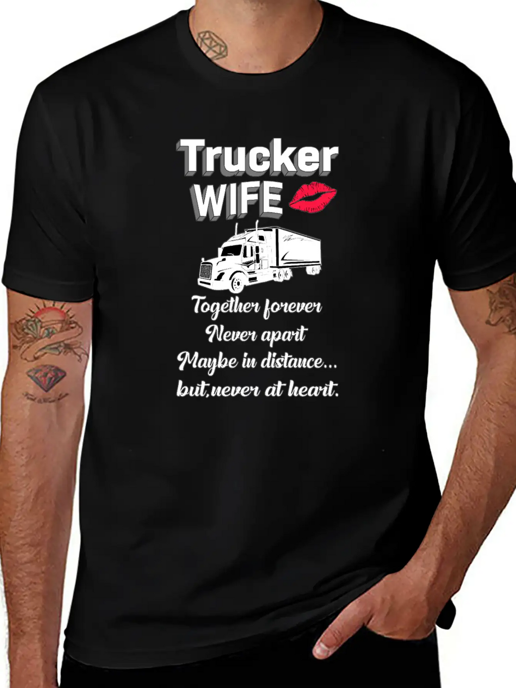 Truckers Wife Trucker Wife Truck Funny Love Gift Breathable Soft Cotton T-Shirt – Timeless Casual Look