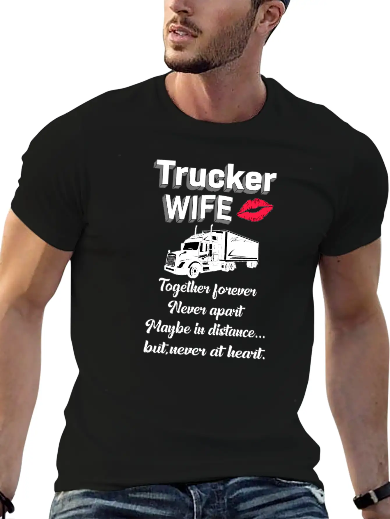 Truckers Wife Trucker Wife Truck Funny Love Gift Breathable Soft Cotton T-Shirt – Timeless Casual Look