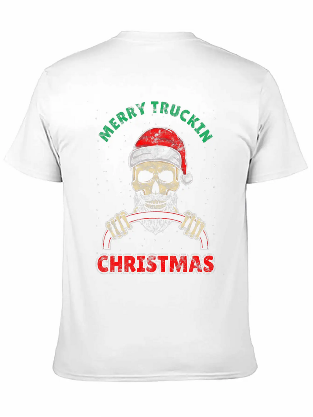 Trucking Christmas Skull Rocker Truck Driver Unisex Casual T-Shirt – Clean Design For Daily Comfort
