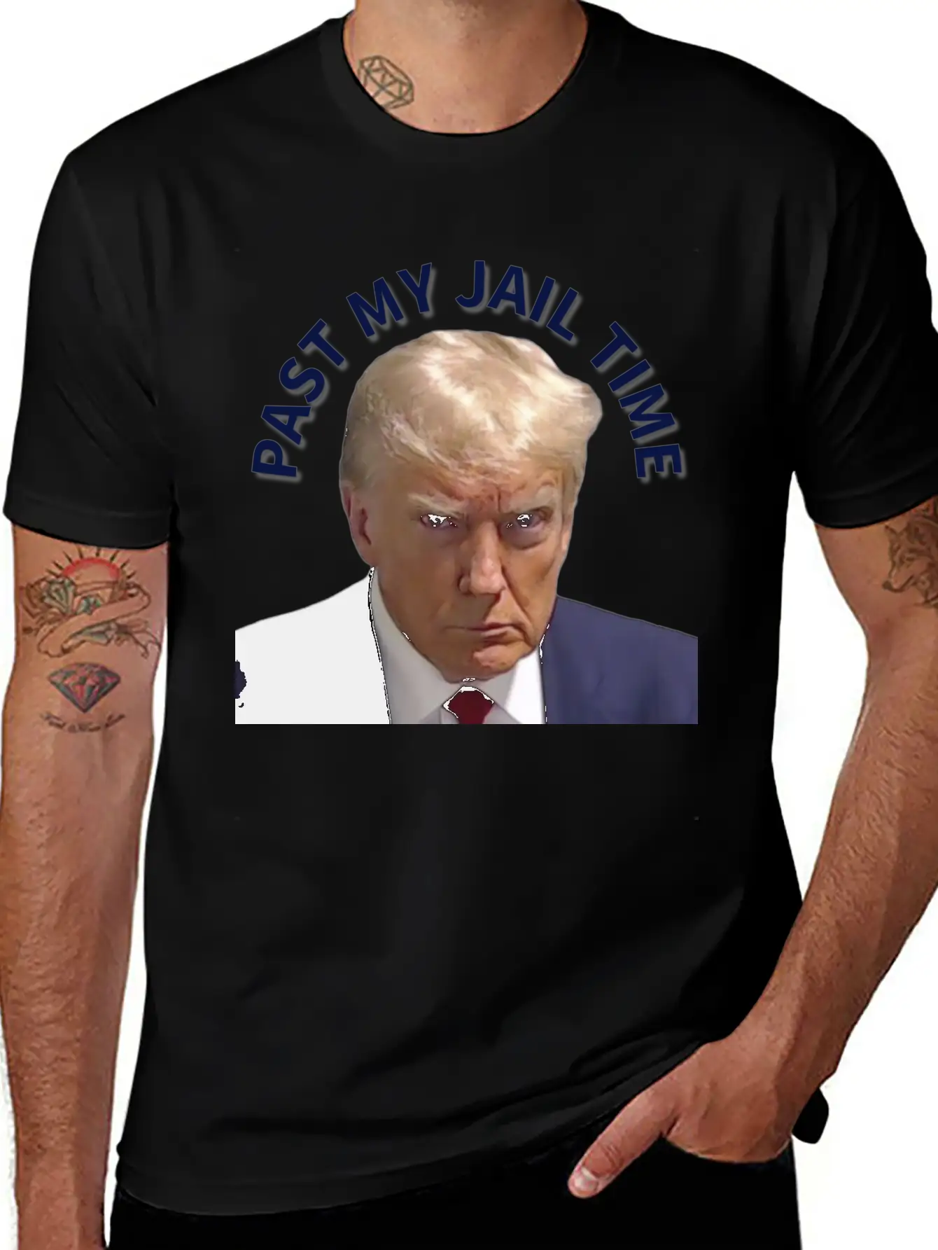 Trump Past My Jail Time Breathable Graphic T-Shirt – Perfect For Casual Days