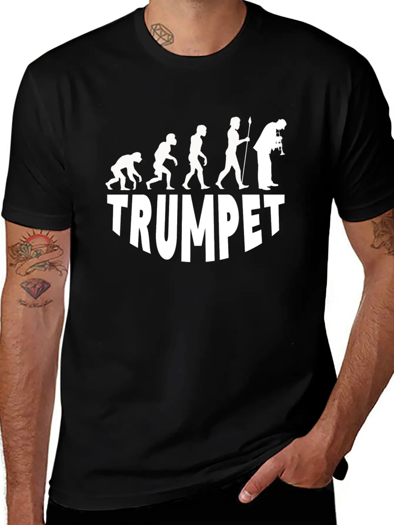 Trumpet Evolution Basic Graphic T-Shirt – Daily Comfort In Soft Cotton