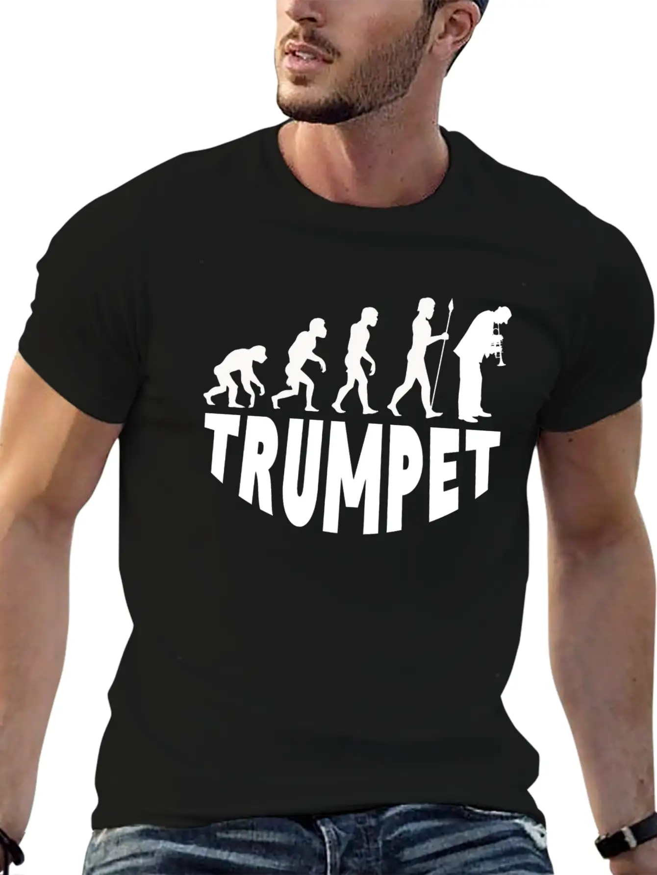 Trumpet Evolution Basic Graphic T-Shirt – Daily Comfort In Soft Cotton