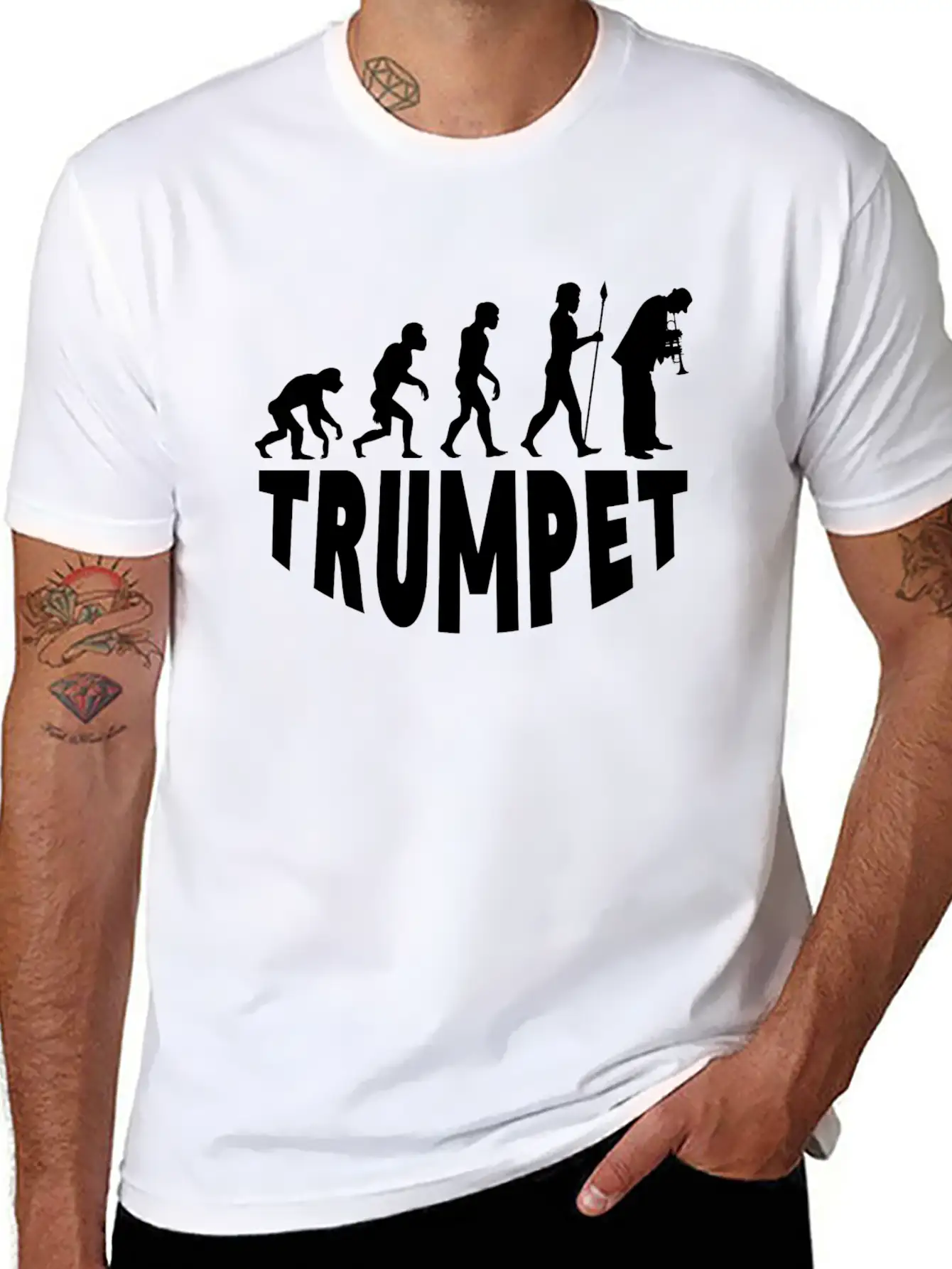 Trumpet Evolution Basic Graphic T-Shirt – Daily Comfort In Soft Cotton