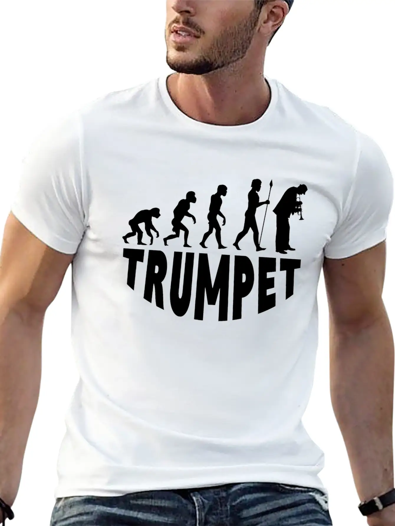 Trumpet Evolution Basic Graphic T-Shirt – Daily Comfort In Soft Cotton