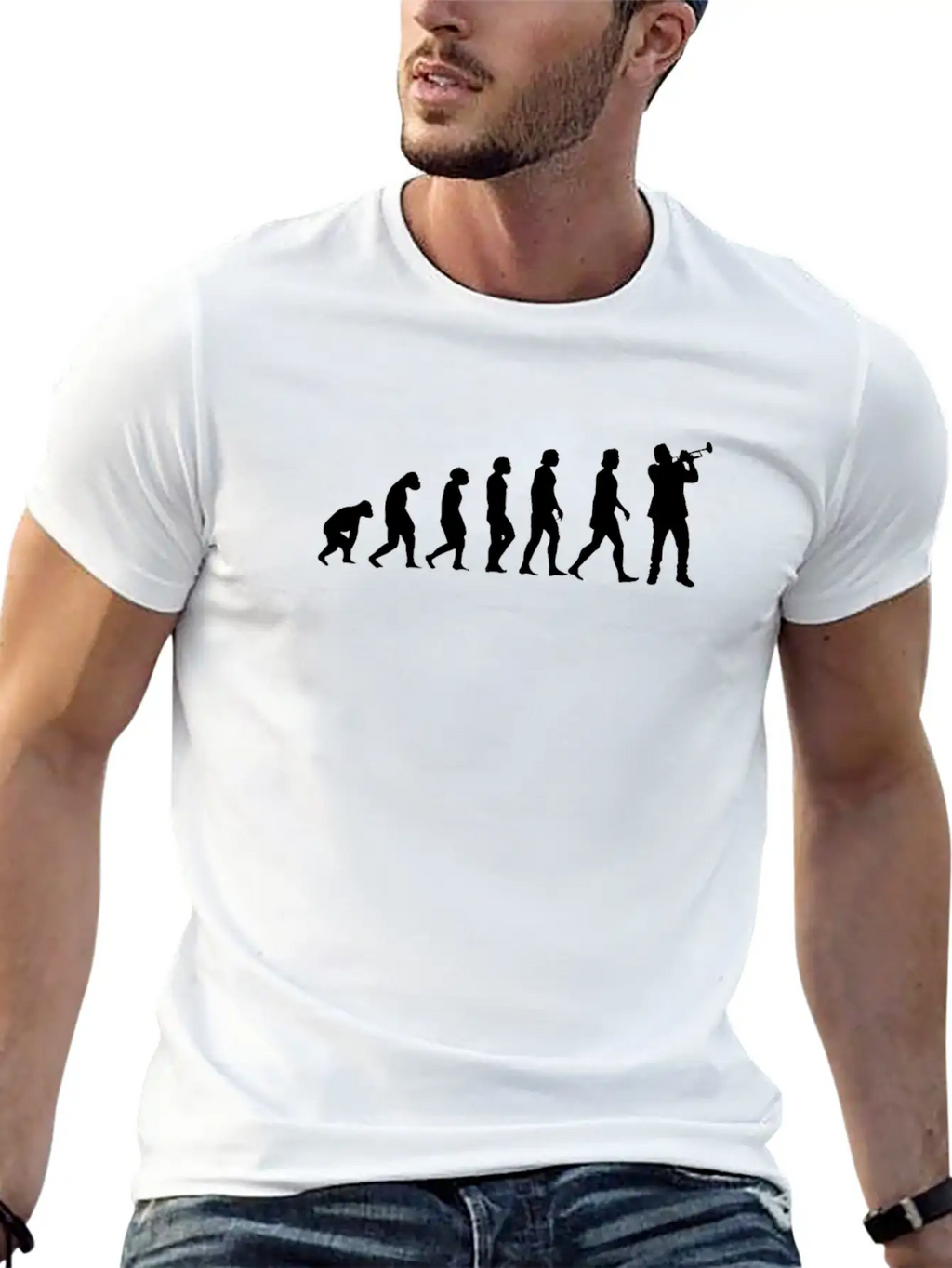 Trumpet Evolution Stylish Everyday T-Shirt – Unisex Basic Cotton Tee