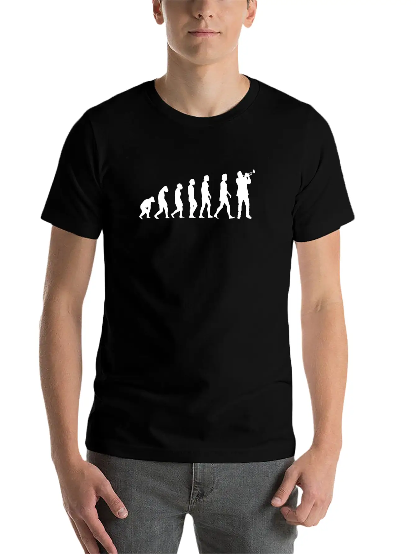 Trumpet Evolution Stylish Everyday T-Shirt – Unisex Basic Cotton Tee
