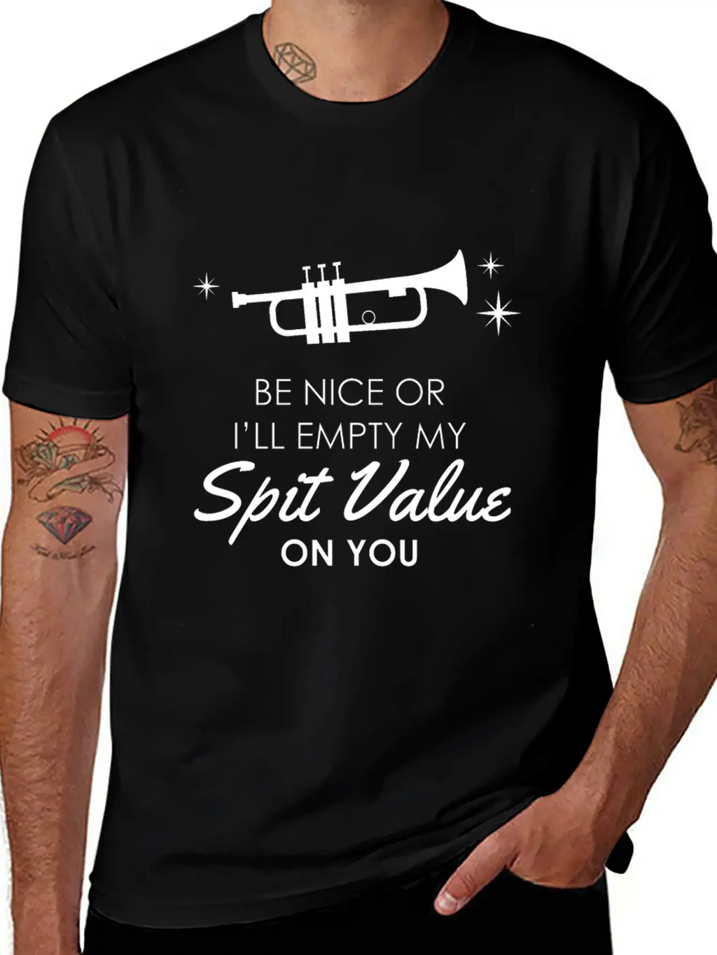 Trumpet - Funny Spit Valve Jazz Music Gift Breathable Graphic T-Shirt – Perfect For Casual Days