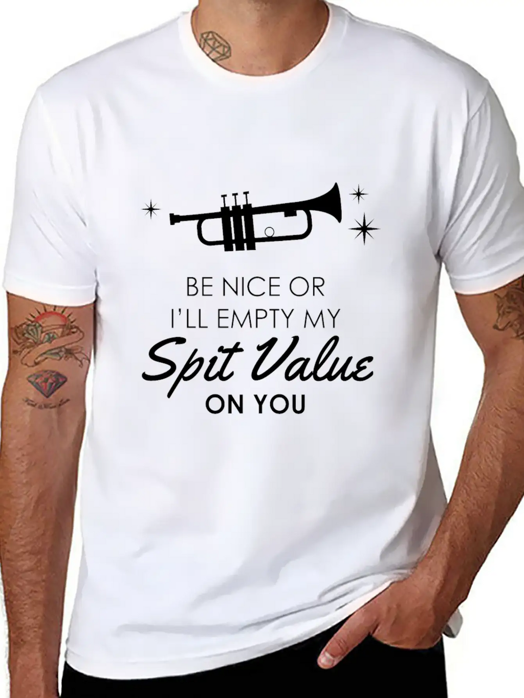 Trumpet - Funny Spit Valve Jazz Music Gift Breathable Graphic T-Shirt – Perfect For Casual Days
