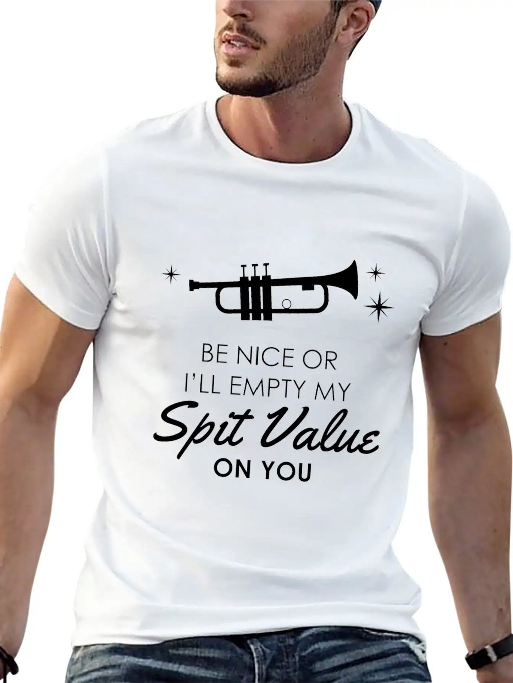 Trumpet - Funny Spit Valve Jazz Music Gift Breathable Graphic T-Shirt – Perfect For Casual Days