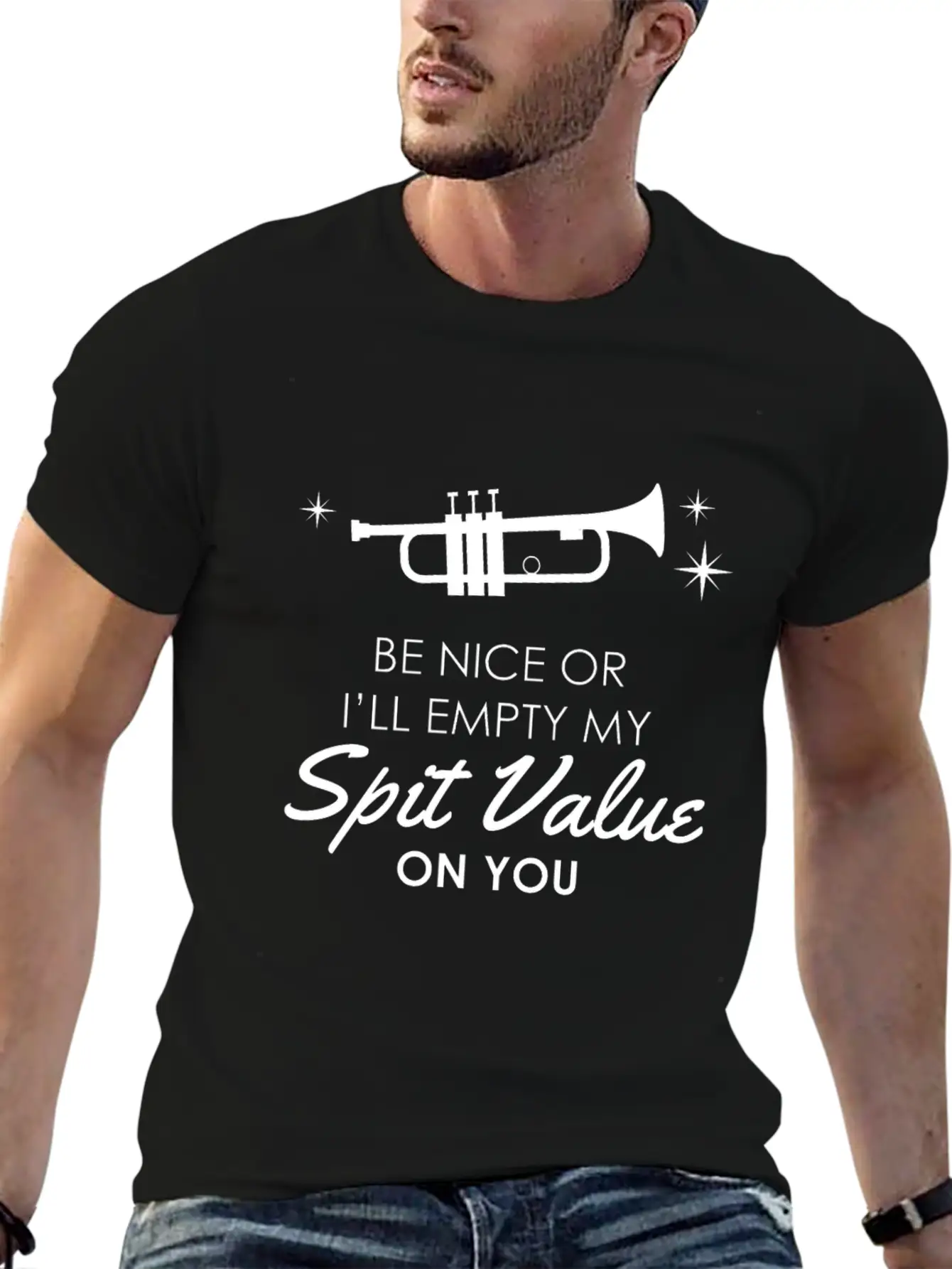 Trumpet - Funny Spit Valve Jazz Music Gift Breathable Graphic T-Shirt – Perfect For Casual Days
