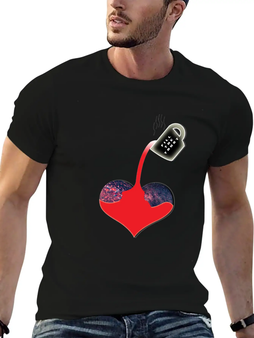Trust Heart Breathable Soft Cotton T-Shirt – Timeless Casual Look
