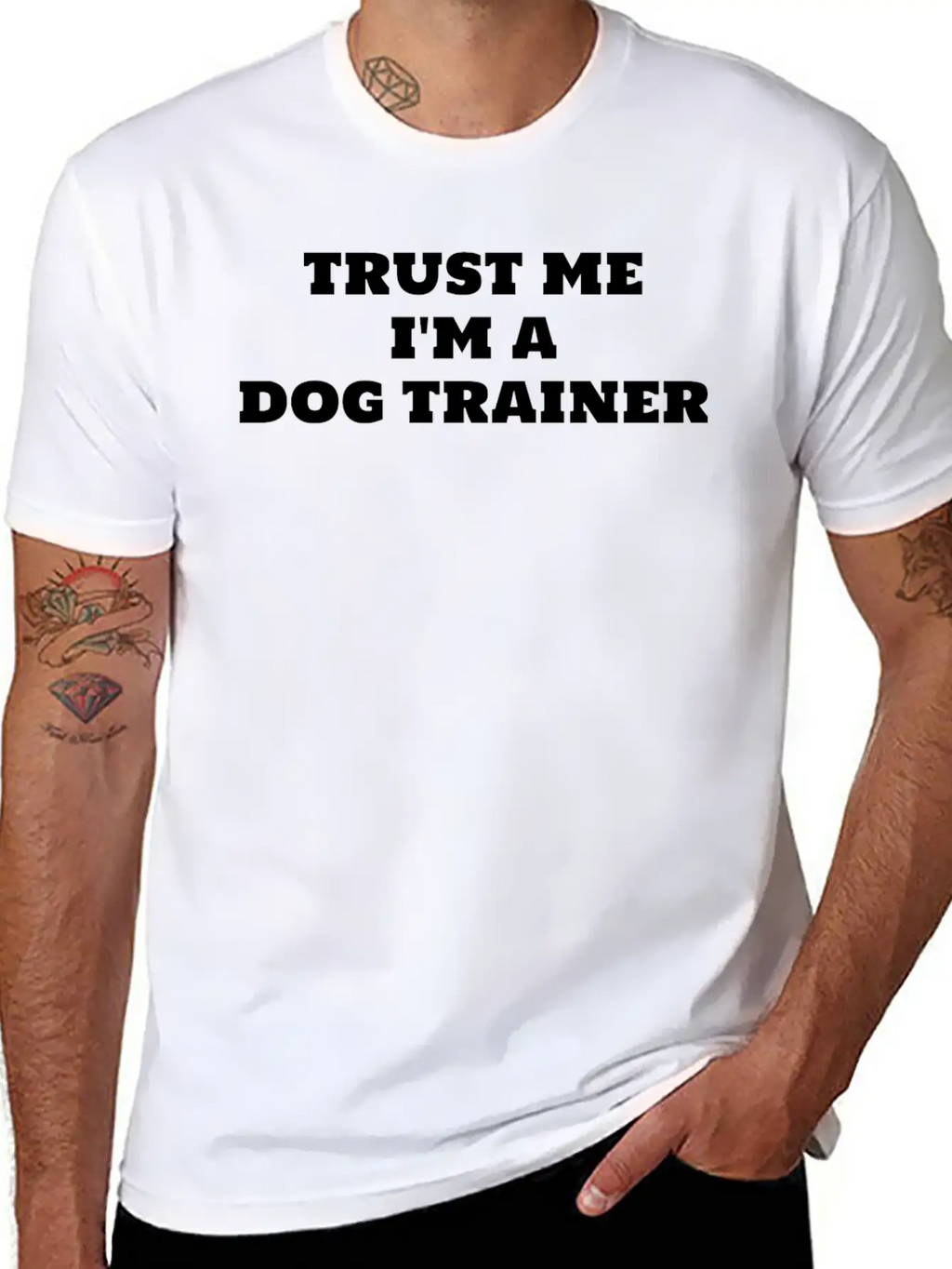 Trust Me I'm A Dog Trainer Funny Dog Training Timeless Short Sleeve Tee – Comfy And Minimalist Design