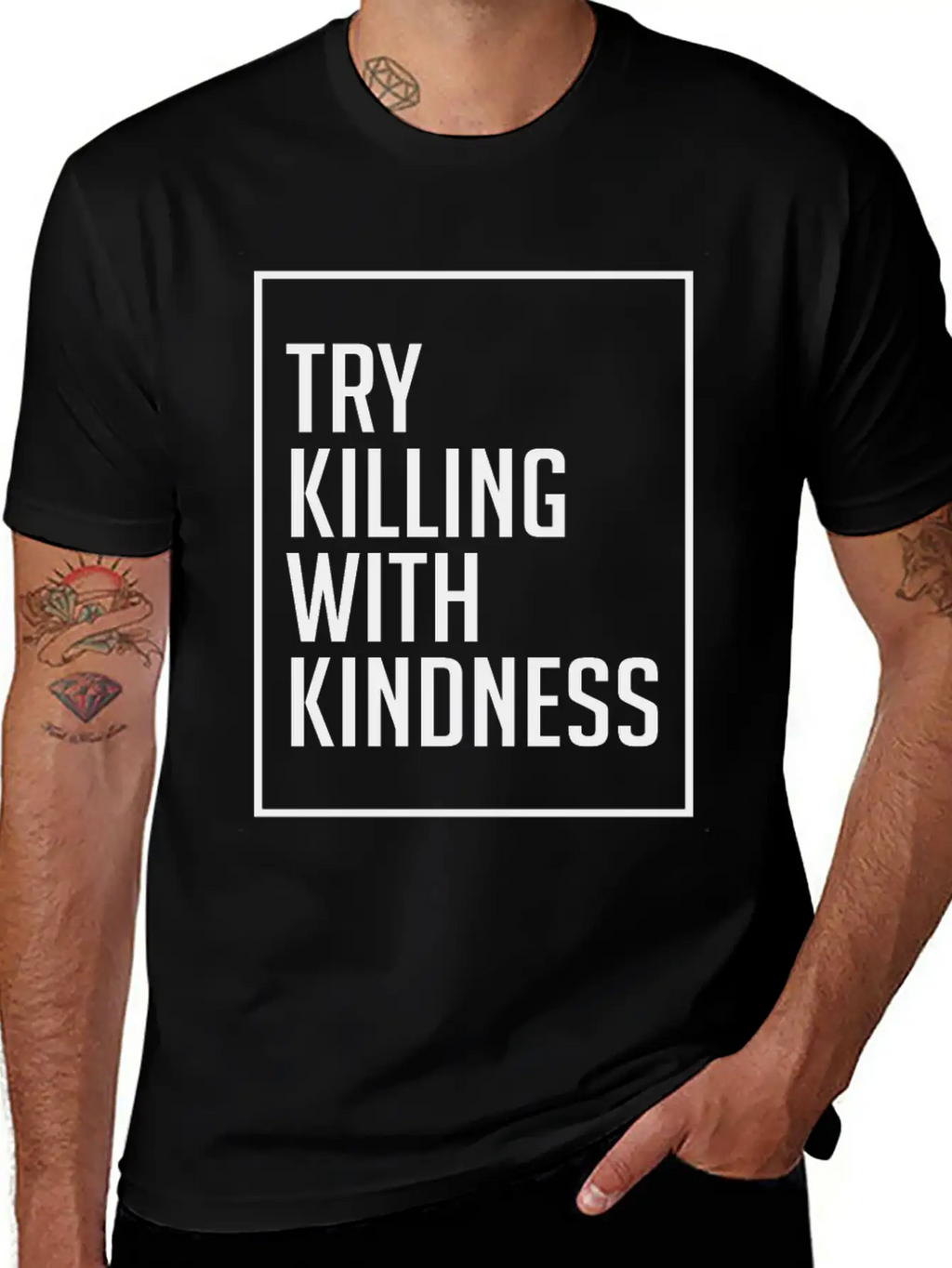 Try Killing With Kindness - Kindness Breathable Graphic T-Shirt – Perfect For Casual Days