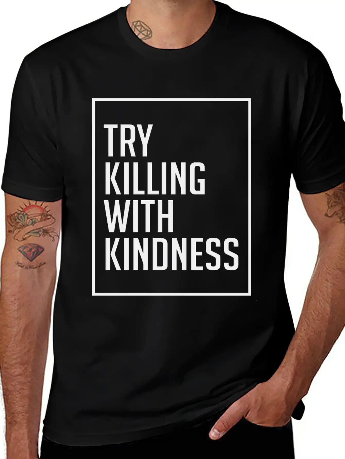 Try Killing With Kindness - Kindness Breathable Graphic T-Shirt – Perfect For Casual Days