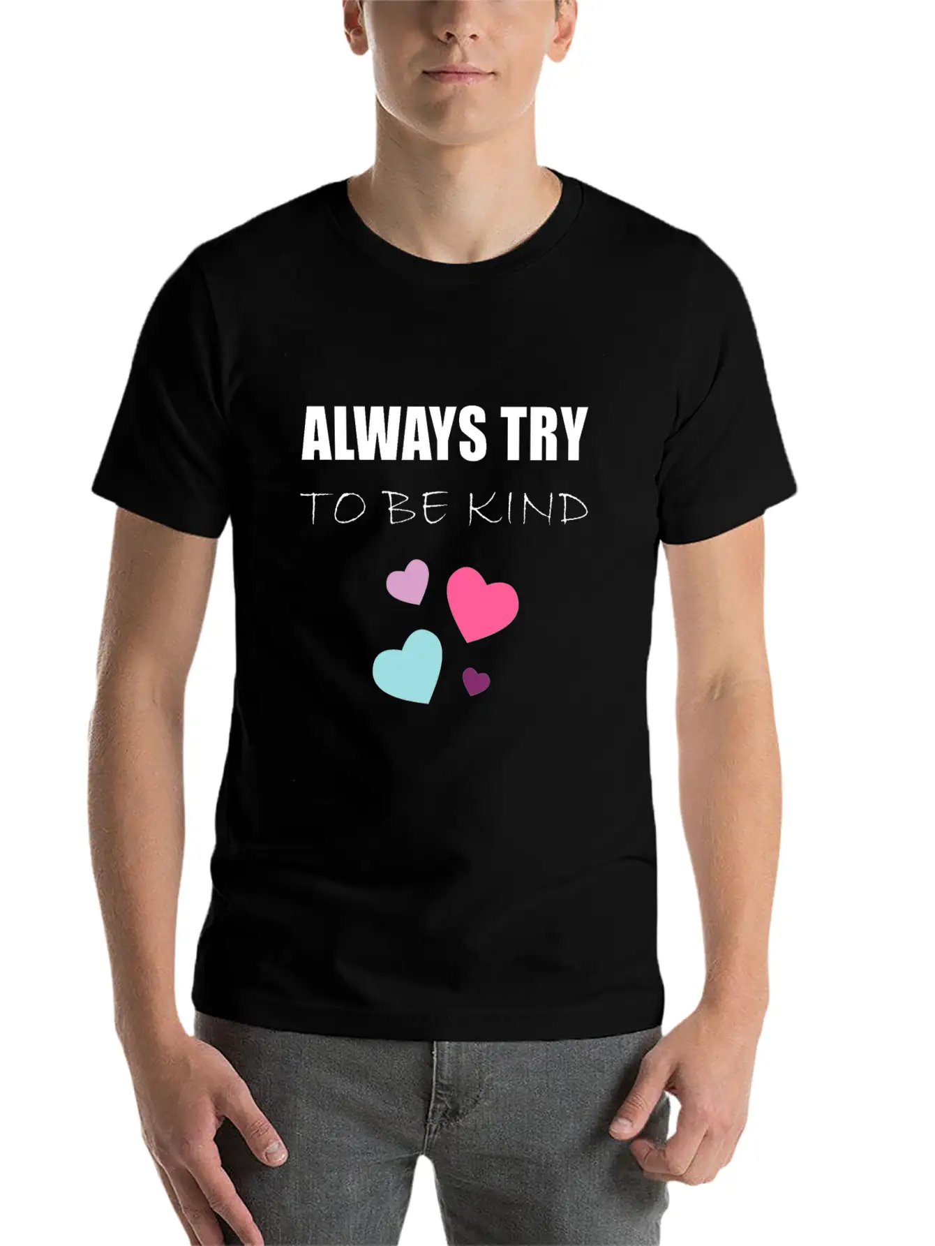 TRY TO BE KIND Essential Cotton Tee For Daily Outfits – Unisex Style