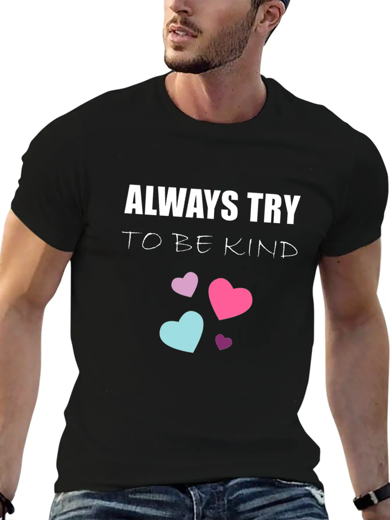 TRY TO BE KIND Essential Cotton Tee For Daily Outfits – Unisex Style